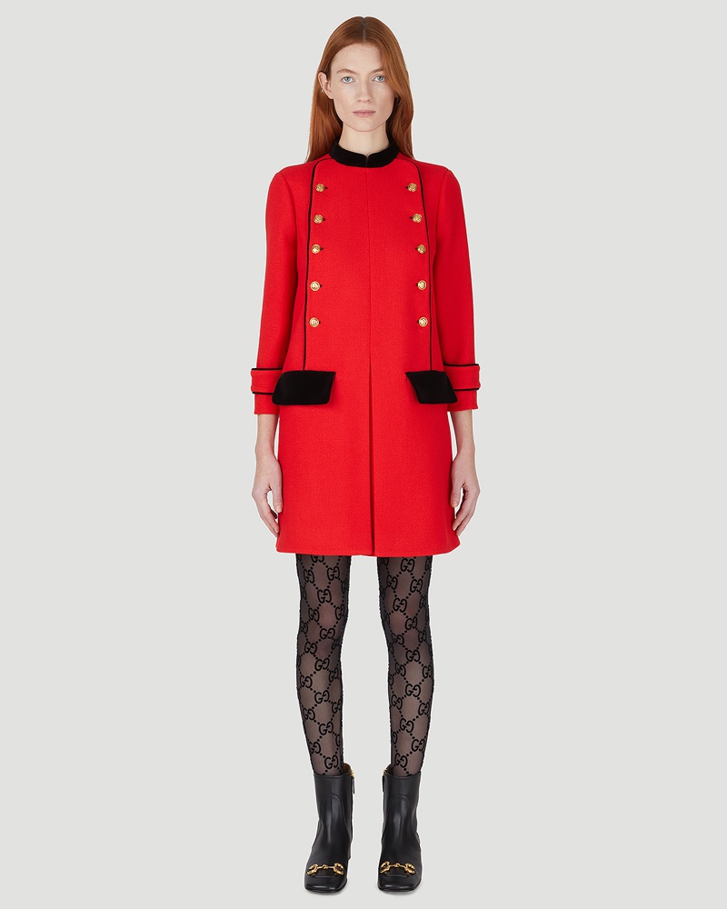 Gucci Damen Gucci Retro Tweed Dress Frau Kleider Red It 38