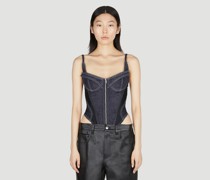 Denim Zip Bodysuit -  Tops  Fr - 34
