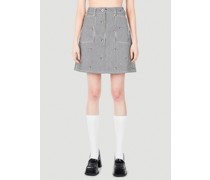 Floral Stripe Denim Mini Skirt