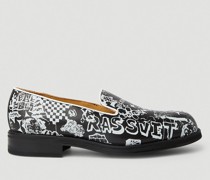 X Paccbet Graphic Print Loafers -  Slipper