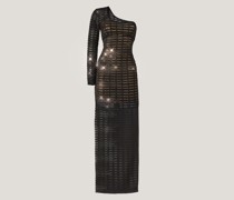 Elegant one-shoulder black iconic dress