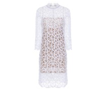 White 3/4-sleeve macrame dress