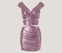 Laminated minidress with curls