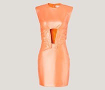 Leather minidress with cut-out