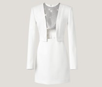 Dress with rhinestoned insert