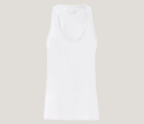 Sleeveless top with fringe embroidery