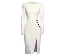White buttons-detailed dress