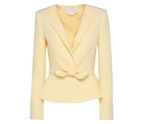 Jacket with lapels and front bow