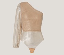 One-shoulder long-sleeve bodysuit