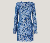 Blue animalier bodycon dress