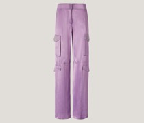 Cargo lilac pants with pearls
