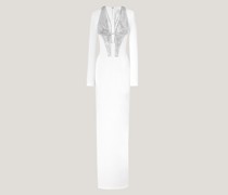 Evening dress with rhinestoned cups