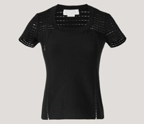 Black t-shirt with iconic embroideries