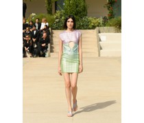 Bodycon dress with iconic laminated embroideries
