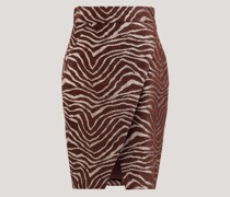 Sheath brown animalier skirt