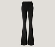 Black slim-fit bell-bottom trousers