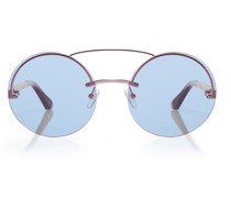 Round double bridge sunglasses blue