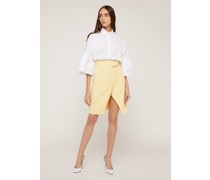 Surplice skirt with buttons