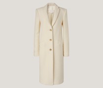 Overcoat with orchid buttons