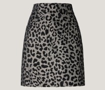 Animalier jacquard mini skirt