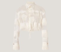 Fringed shirt with lavallière