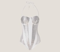 White rhinestoned swimsuit
