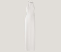 White evening gown with embroidery