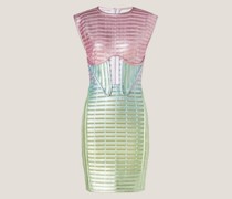 Bodycon dress with iconic laminated embroideries