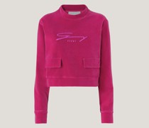 Fuchsia sweater with front logo