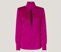 Silk satin blouse with cut-out