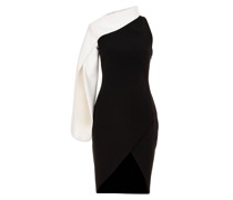 White-sleeved black stretch dress