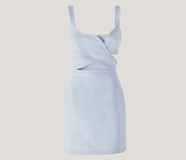 Mini dress with scalloped neckline and cut-out