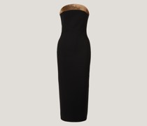 Cocktail black dress with embroidery