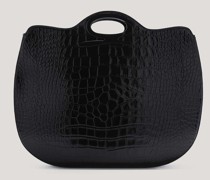 Half-moon-shaped black cocco bag