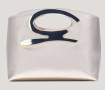 Handbag with metal handles