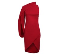Red asymetric cady dress