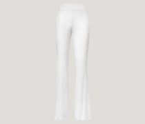 Slim-fit bell-bottom shiny trousers