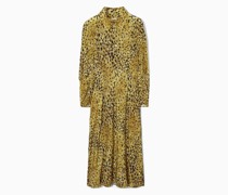 Midi-Hemdblusenkleid Mit Leoparden-Print