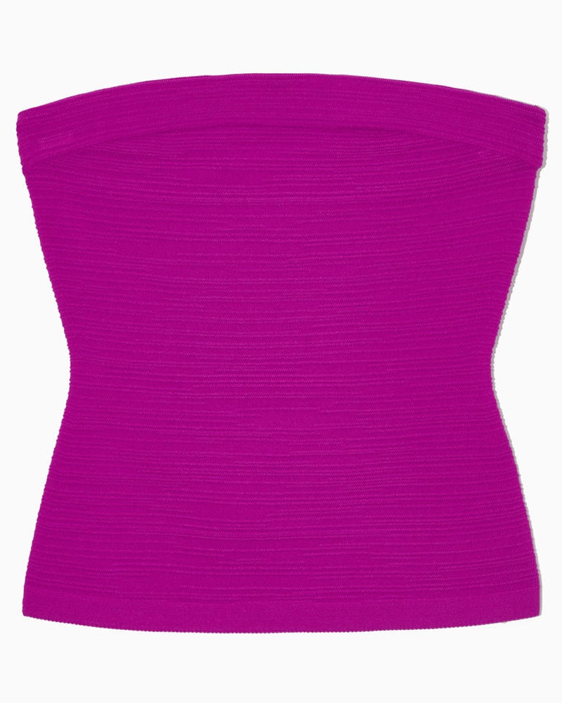 Cos Damen Strukturiertes Bandeau-Oberteil