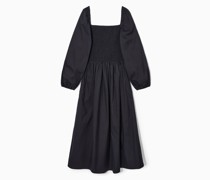 Schulterfreies Midikleid Mit Gesmoktem Oberteil