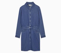 Strukturiertes Hemdblusenkleid Aus Denim