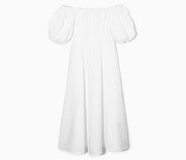 Schulterfreies Midikleid Mit Puffärmeln