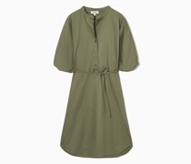 Hemdblusenkleid Mit Kurzen Ärmeln Und Gürtel