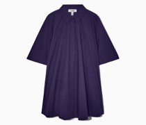 Kurzes Hemdblusenkleid Aus Popeline In A-Linie
