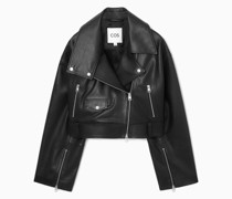 Verkürzte Oversized-Bikerjacke 