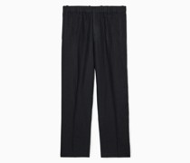 Leinenhose Mit Elastischem Bund Und Geradem Bein
