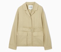 Utility-Jacke Aus Leinen Mit Gürtel