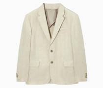 Einreihiger Leinen-Blazer Mit Normaler Passform