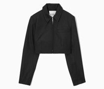 Verkürzte, Elegante Jacke Aus Woll-Mix