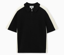 Colour-Block-Poloshirt Mit Kurzem Reissverschluss
